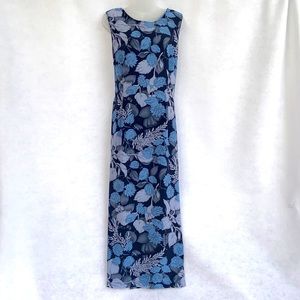 Blue Floral long Dress. Size 14.          Norton McNaughton